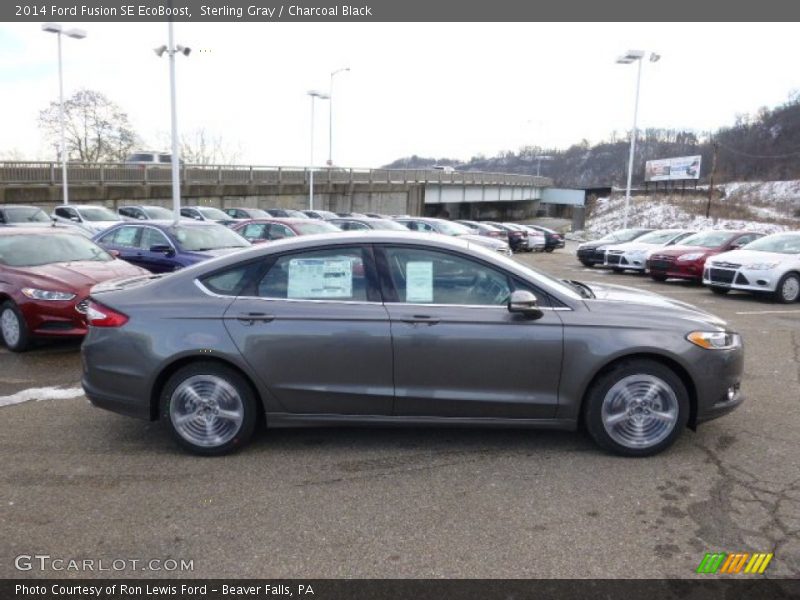 Sterling Gray / Charcoal Black 2014 Ford Fusion SE EcoBoost