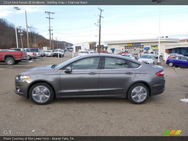 Sterling Gray / Charcoal Black 2014 Ford Fusion SE EcoBoost