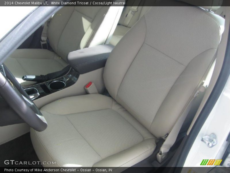 White Diamond Tricoat / Cocoa/Light Neutral 2014 Chevrolet Malibu LT