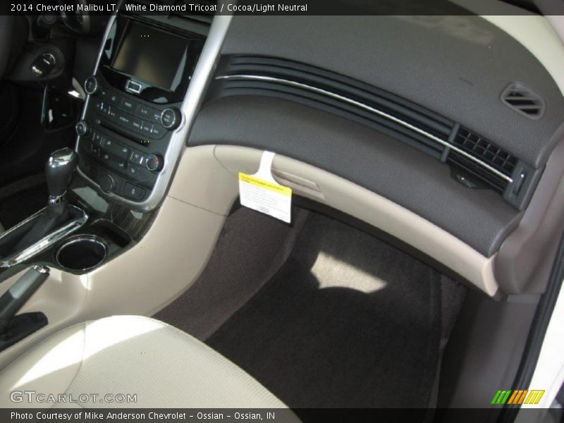 White Diamond Tricoat / Cocoa/Light Neutral 2014 Chevrolet Malibu LT