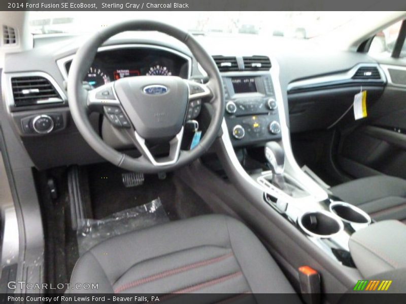Sterling Gray / Charcoal Black 2014 Ford Fusion SE EcoBoost