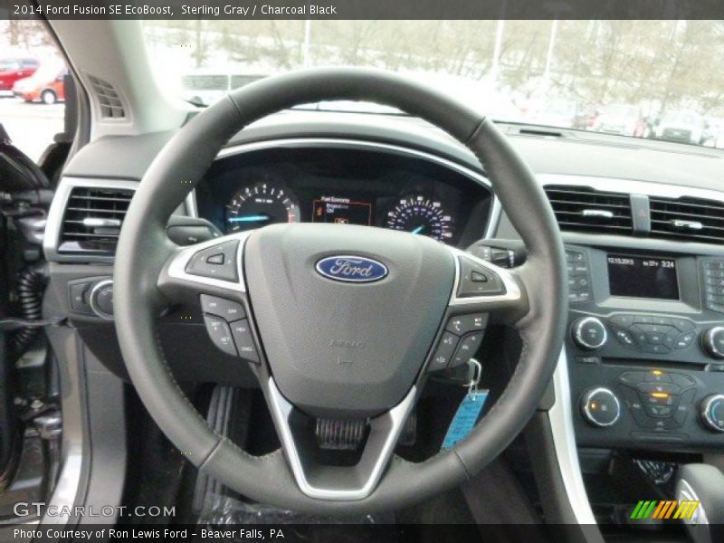 Sterling Gray / Charcoal Black 2014 Ford Fusion SE EcoBoost