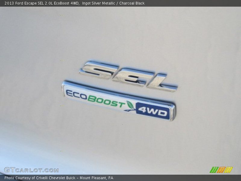 Ingot Silver Metallic / Charcoal Black 2013 Ford Escape SEL 2.0L EcoBoost 4WD