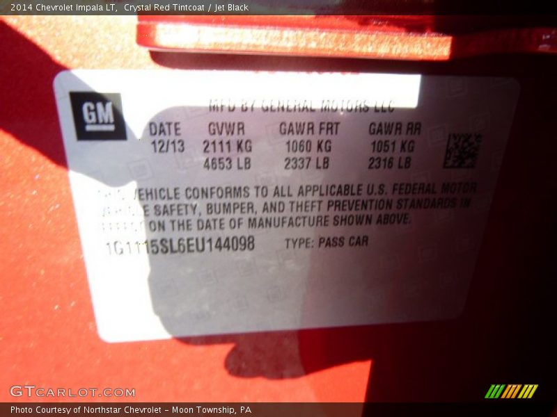 Crystal Red Tintcoat / Jet Black 2014 Chevrolet Impala LT
