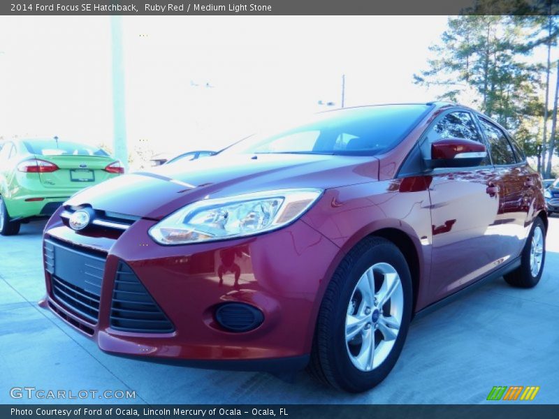 Ruby Red / Medium Light Stone 2014 Ford Focus SE Hatchback