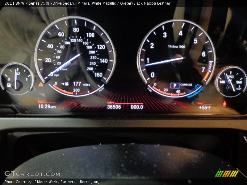 Mineral White Metallic / Oyster/Black Nappa Leather 2011 BMW 7 Series 750i xDrive Sedan