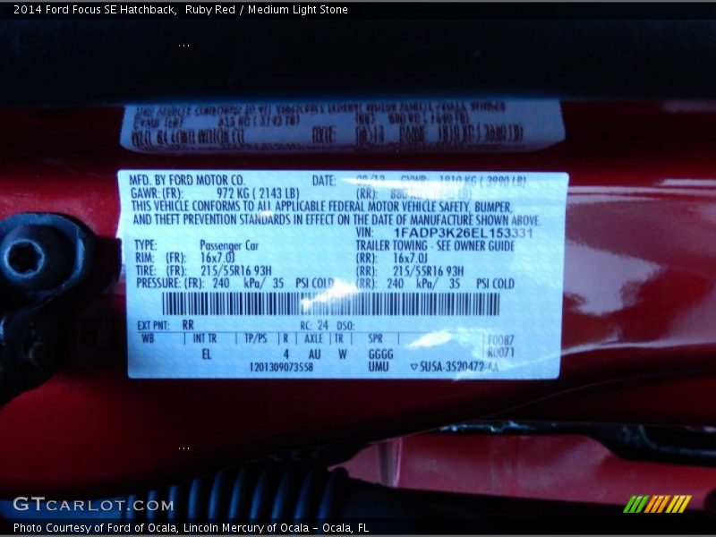 Ruby Red / Medium Light Stone 2014 Ford Focus SE Hatchback