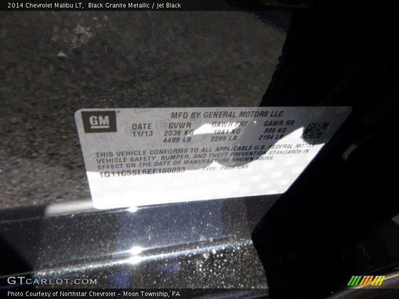 Black Granite Metallic / Jet Black 2014 Chevrolet Malibu LT