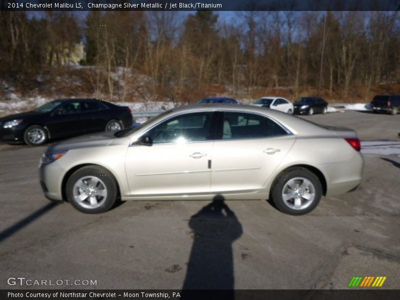 Champagne Silver Metallic / Jet Black/Titanium 2014 Chevrolet Malibu LS