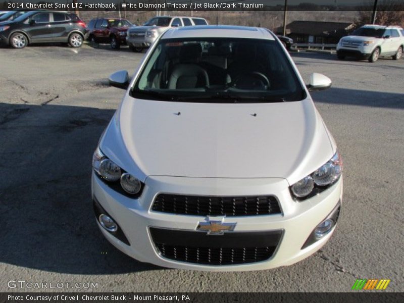 White Diamond Tricoat / Jet Black/Dark Titanium 2014 Chevrolet Sonic LTZ Hatchback
