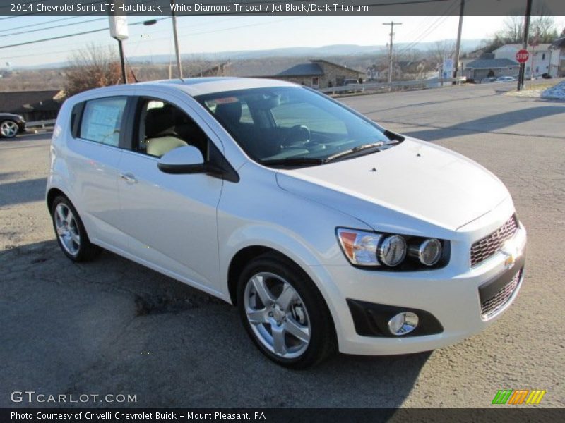 White Diamond Tricoat / Jet Black/Dark Titanium 2014 Chevrolet Sonic LTZ Hatchback
