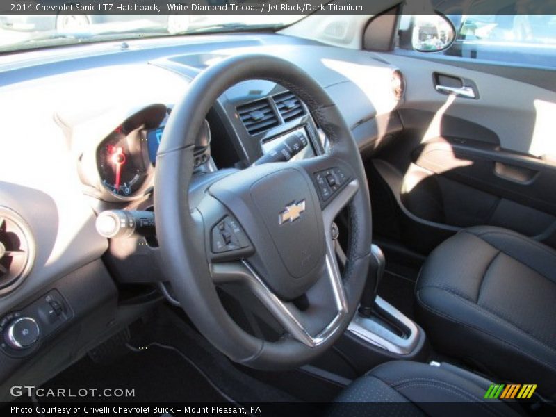 White Diamond Tricoat / Jet Black/Dark Titanium 2014 Chevrolet Sonic LTZ Hatchback