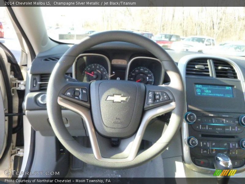 Champagne Silver Metallic / Jet Black/Titanium 2014 Chevrolet Malibu LS
