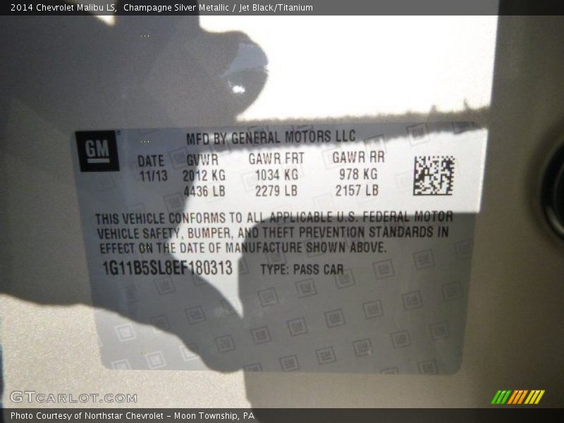 Champagne Silver Metallic / Jet Black/Titanium 2014 Chevrolet Malibu LS