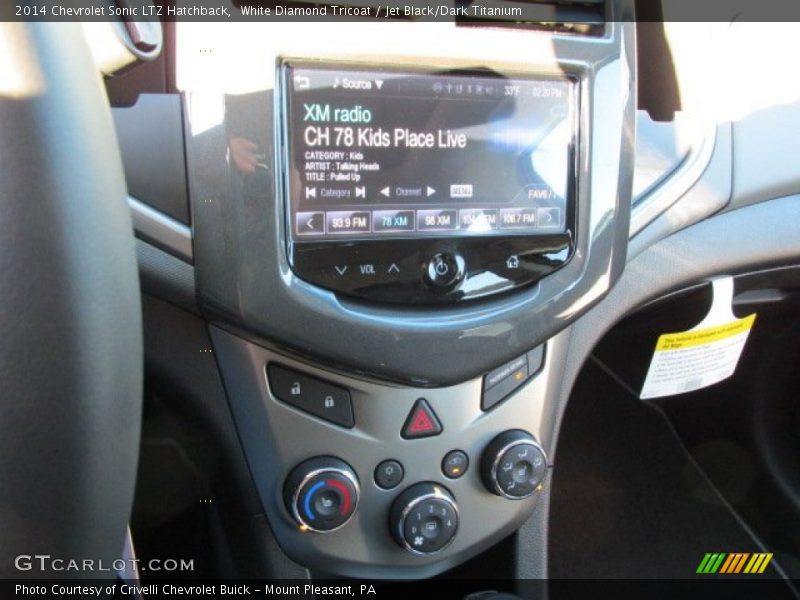 White Diamond Tricoat / Jet Black/Dark Titanium 2014 Chevrolet Sonic LTZ Hatchback