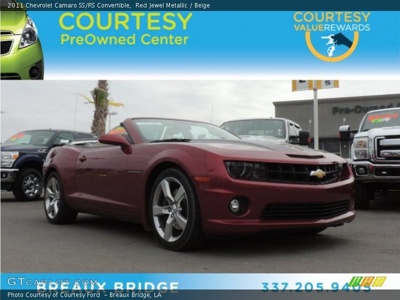 Red Jewel Metallic / Beige 2011 Chevrolet Camaro SS/RS Convertible