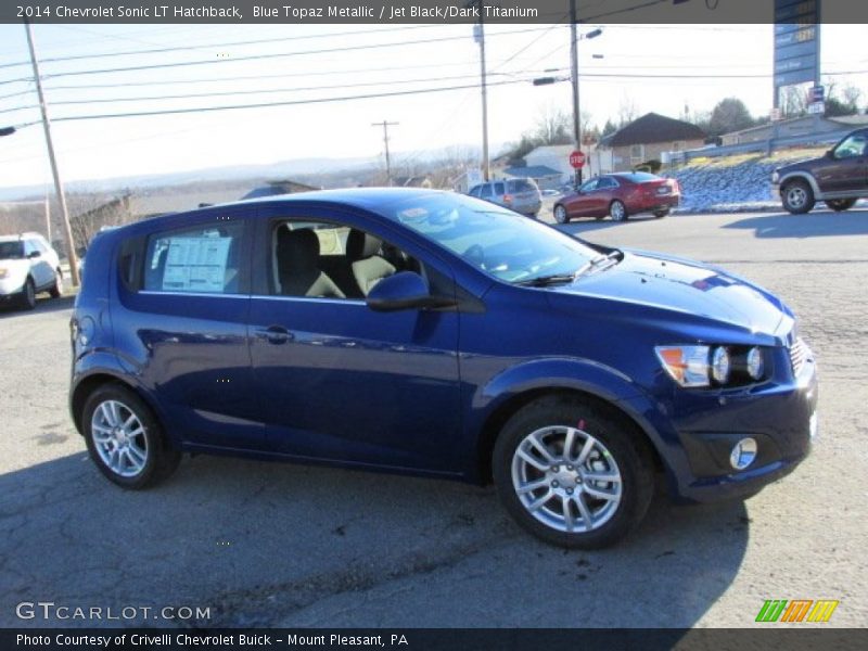 Blue Topaz Metallic / Jet Black/Dark Titanium 2014 Chevrolet Sonic LT Hatchback