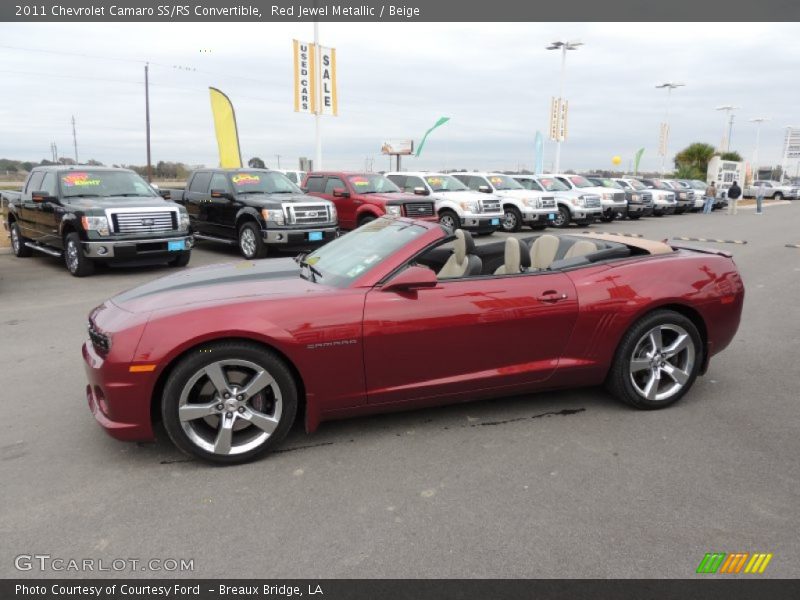 Red Jewel Metallic / Beige 2011 Chevrolet Camaro SS/RS Convertible