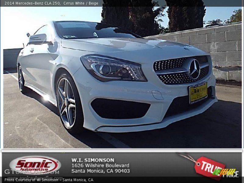 Cirrus White / Beige 2014 Mercedes-Benz CLA 250