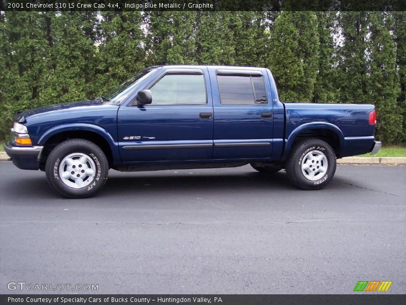Indigo Blue Metallic / Graphite 2001 Chevrolet S10 LS Crew Cab 4x4