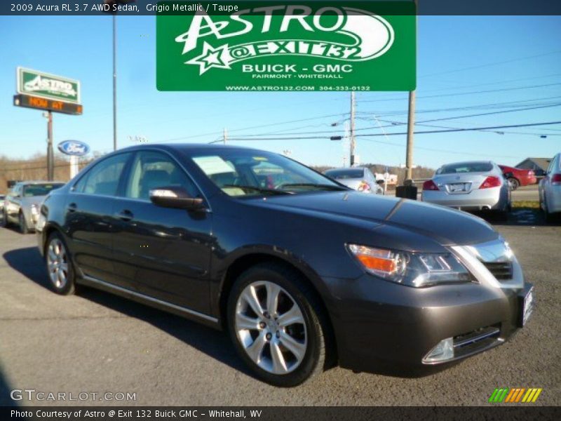 Grigio Metallic / Taupe 2009 Acura RL 3.7 AWD Sedan