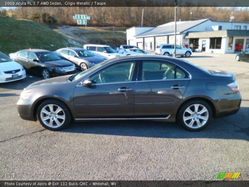 Grigio Metallic / Taupe 2009 Acura RL 3.7 AWD Sedan