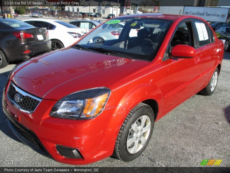 Tropical Red / Gray 2010 Kia Rio LX Sedan