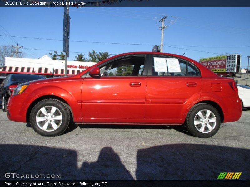 Tropical Red / Gray 2010 Kia Rio LX Sedan