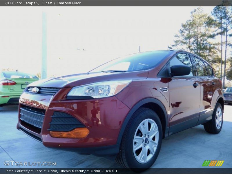 Sunset / Charcoal Black 2014 Ford Escape S