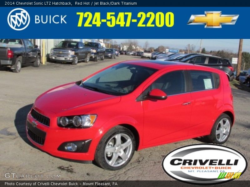 Red Hot / Jet Black/Dark Titanium 2014 Chevrolet Sonic LTZ Hatchback