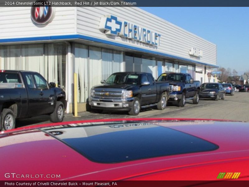 Red Hot / Jet Black/Dark Titanium 2014 Chevrolet Sonic LTZ Hatchback