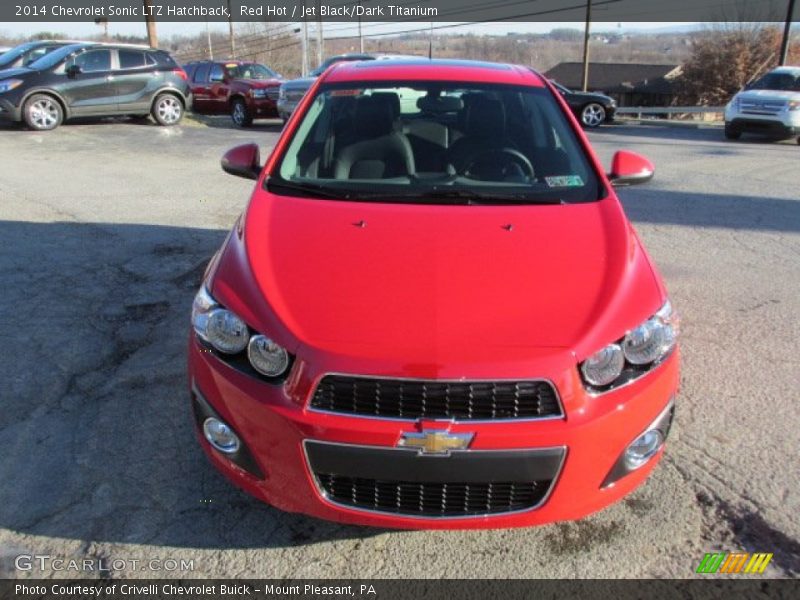 Red Hot / Jet Black/Dark Titanium 2014 Chevrolet Sonic LTZ Hatchback