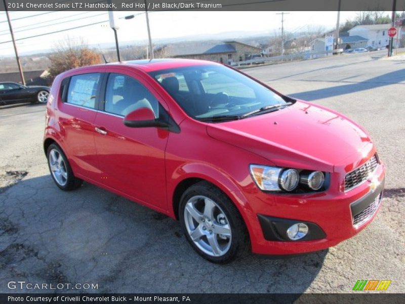 Red Hot / Jet Black/Dark Titanium 2014 Chevrolet Sonic LTZ Hatchback