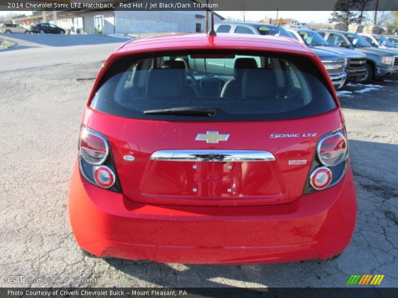 Red Hot / Jet Black/Dark Titanium 2014 Chevrolet Sonic LTZ Hatchback