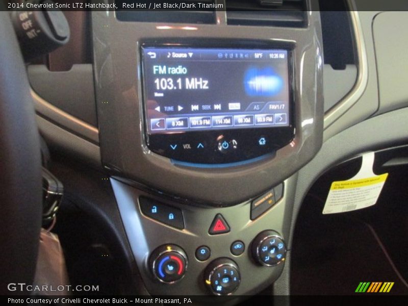 Red Hot / Jet Black/Dark Titanium 2014 Chevrolet Sonic LTZ Hatchback