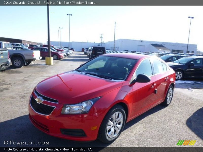 Red Hot / Jet Black/Medium Titanium 2014 Chevrolet Cruze LS