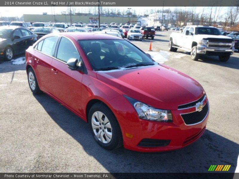 Red Hot / Jet Black/Medium Titanium 2014 Chevrolet Cruze LS