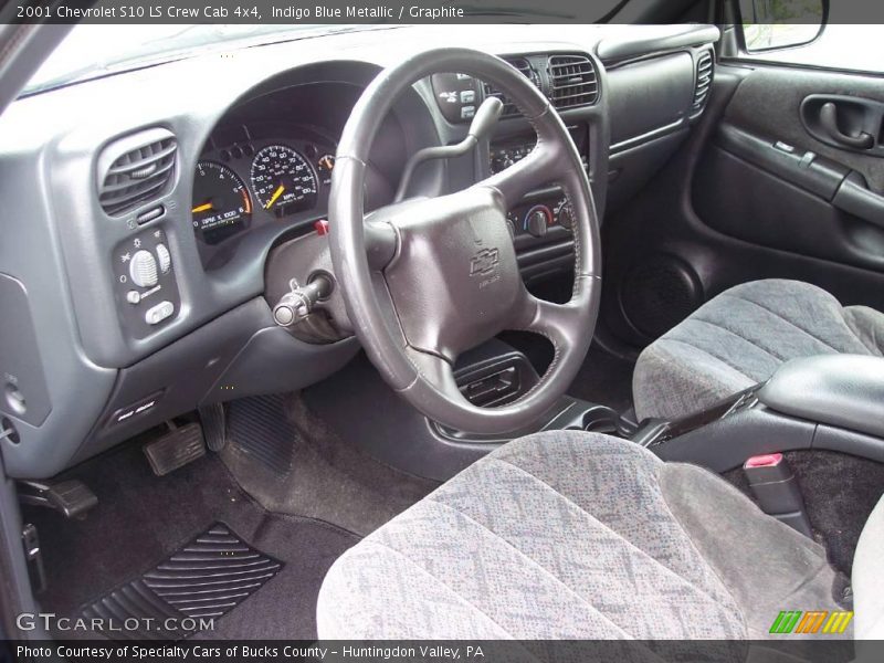 Indigo Blue Metallic / Graphite 2001 Chevrolet S10 LS Crew Cab 4x4