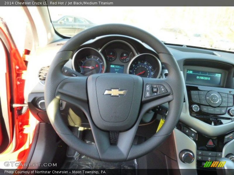 Red Hot / Jet Black/Medium Titanium 2014 Chevrolet Cruze LS