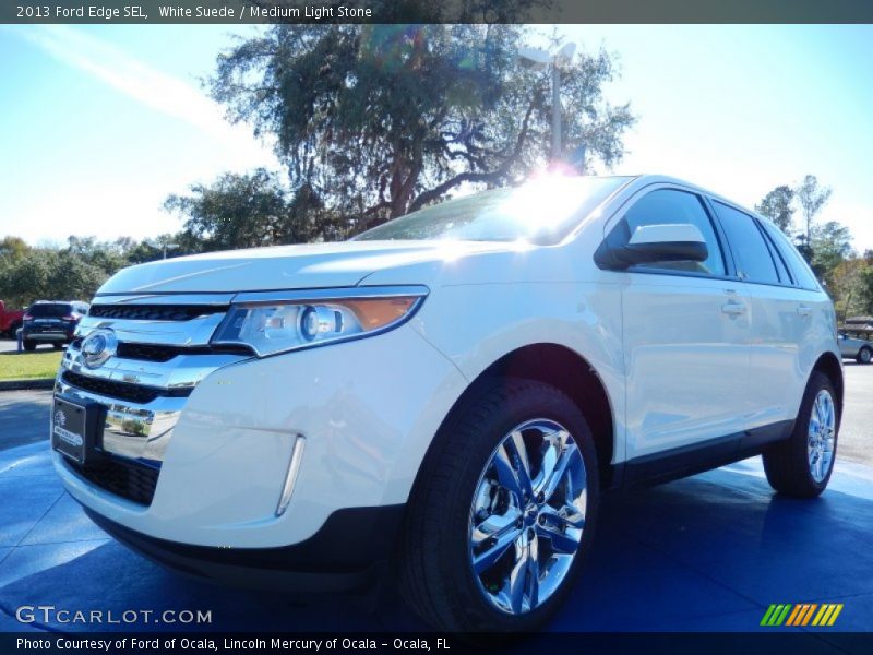 White Suede / Medium Light Stone 2013 Ford Edge SEL