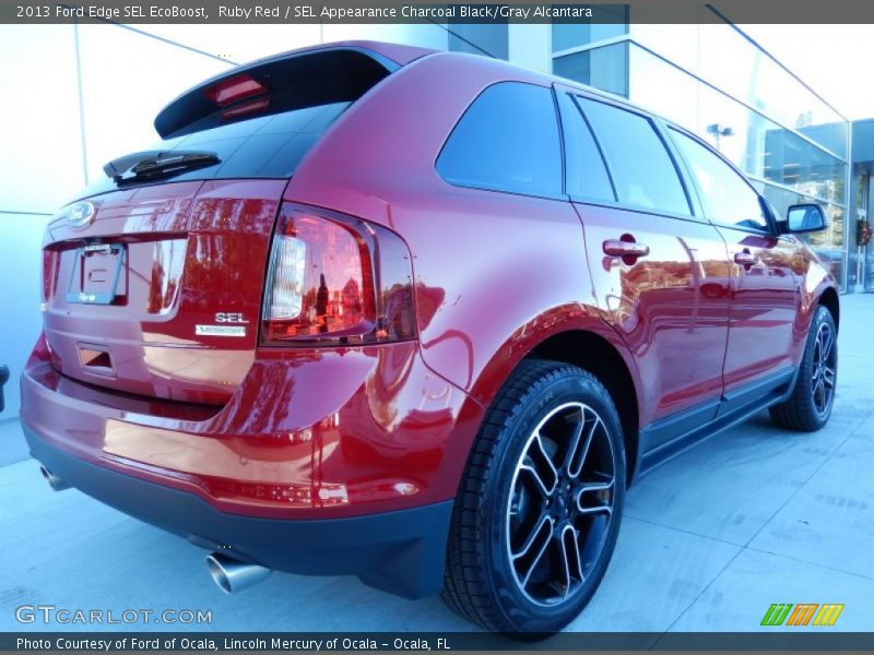 Ruby Red / SEL Appearance Charcoal Black/Gray Alcantara 2013 Ford Edge SEL EcoBoost