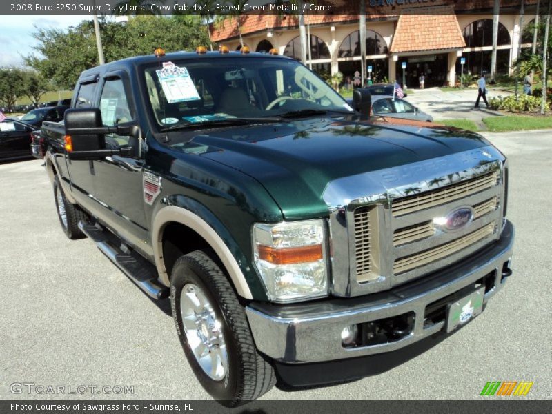 Forest Green Metallic / Camel 2008 Ford F250 Super Duty Lariat Crew Cab 4x4