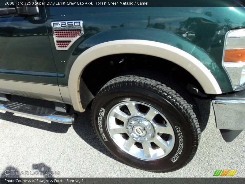 Forest Green Metallic / Camel 2008 Ford F250 Super Duty Lariat Crew Cab 4x4