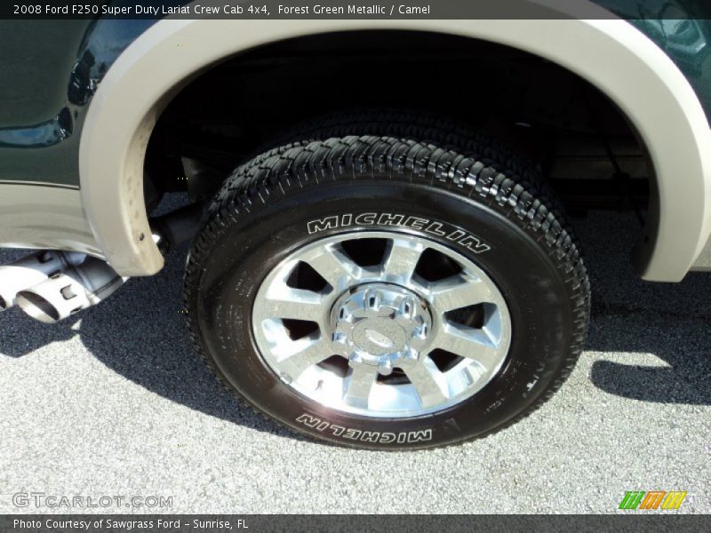 Forest Green Metallic / Camel 2008 Ford F250 Super Duty Lariat Crew Cab 4x4