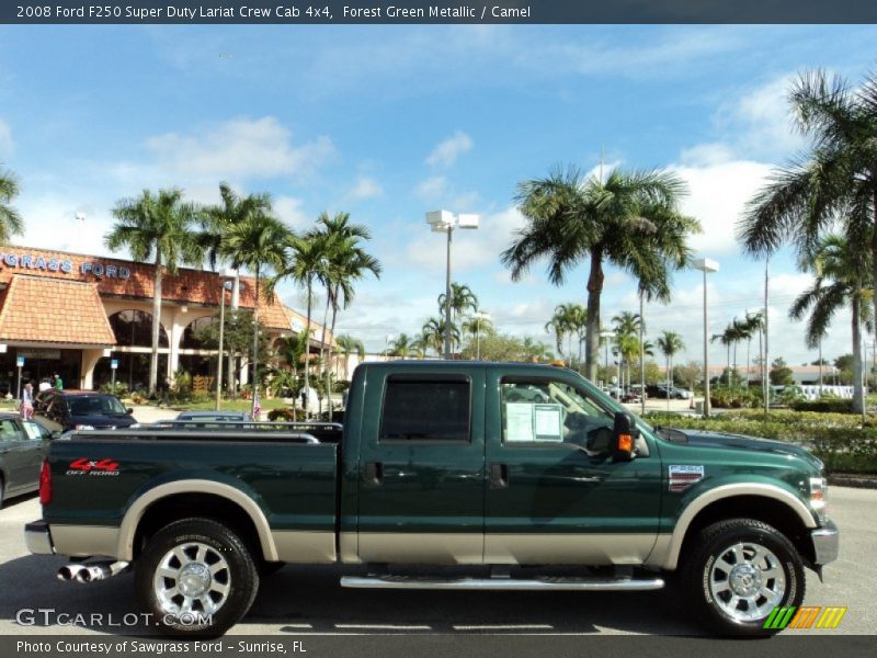 Forest Green Metallic / Camel 2008 Ford F250 Super Duty Lariat Crew Cab 4x4
