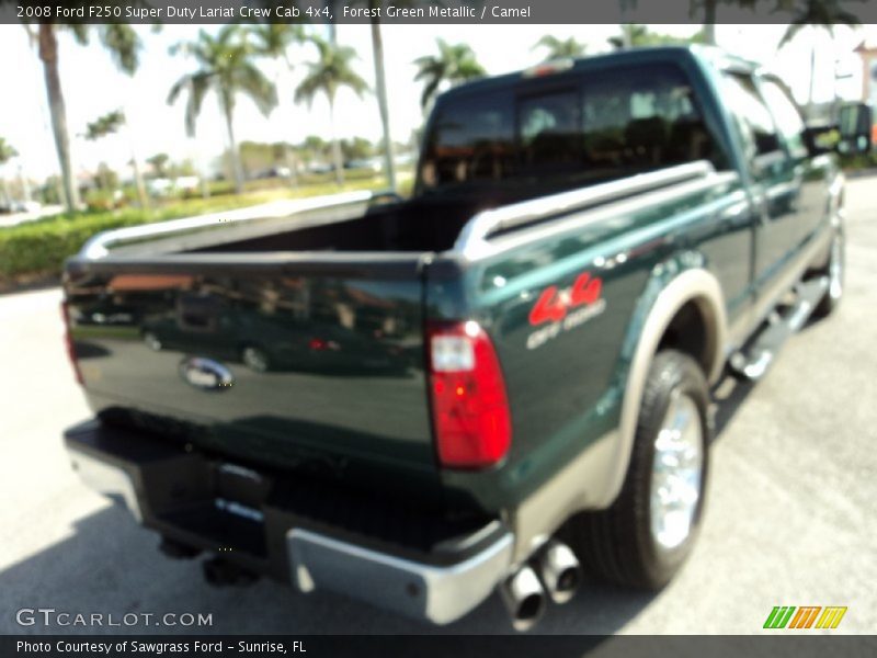 Forest Green Metallic / Camel 2008 Ford F250 Super Duty Lariat Crew Cab 4x4
