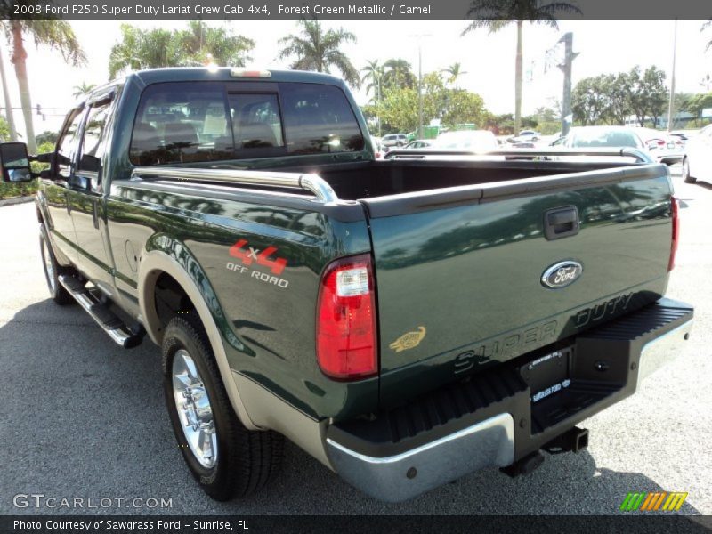 Forest Green Metallic / Camel 2008 Ford F250 Super Duty Lariat Crew Cab 4x4