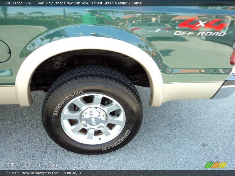 Forest Green Metallic / Camel 2008 Ford F250 Super Duty Lariat Crew Cab 4x4