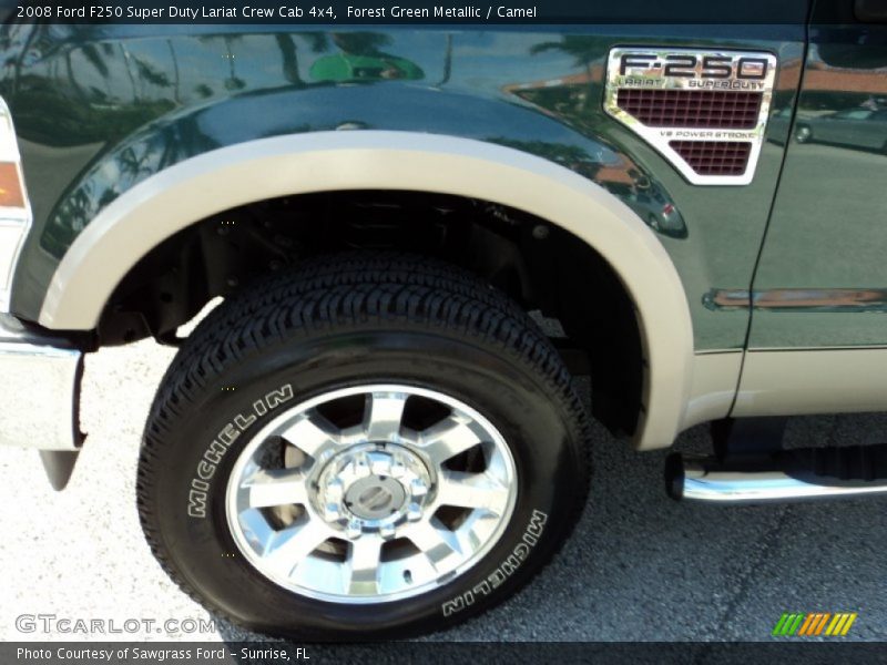 Forest Green Metallic / Camel 2008 Ford F250 Super Duty Lariat Crew Cab 4x4