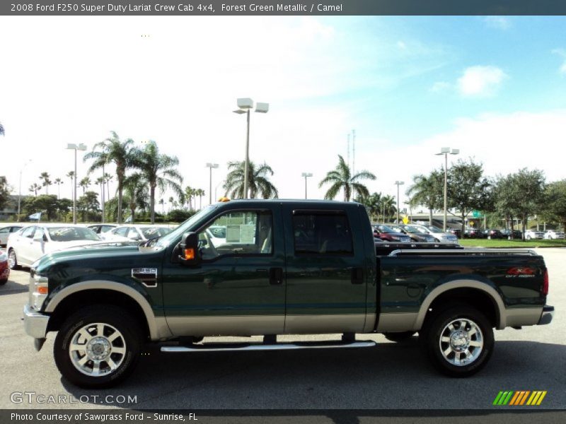 Forest Green Metallic / Camel 2008 Ford F250 Super Duty Lariat Crew Cab 4x4